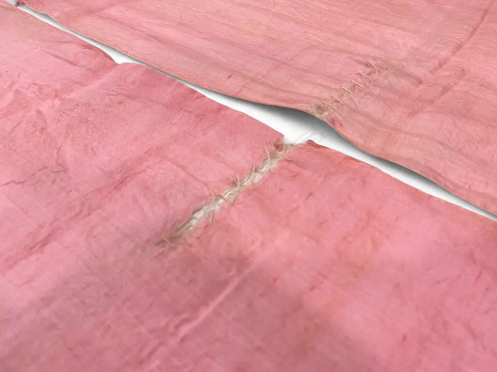 Shawl - silk - in two parts - India - each 204 x 37cm Image 1++